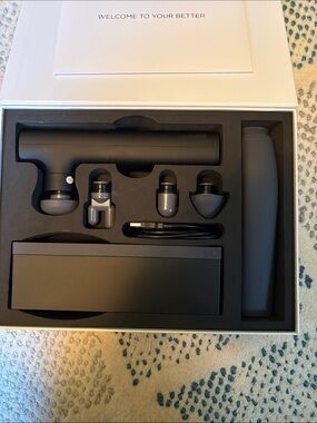 Wireless Lyric Massage Gun with Multiple Heads - Black